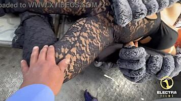 peruvian redhead slut rides bus collector's big cock