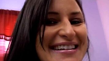 Young Brunette Goes Wild Sucking and Licking Massive Cock!