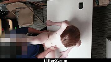 Heart pounding as young shoplifter gets bent over and dominated hard in store