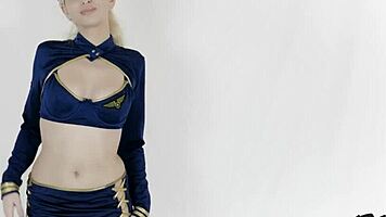 Drunk blonde slut plugs gaping asshole with huge dildo