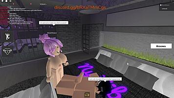 Horny student virgin pounds Roblox teacher milf hard!