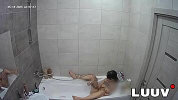 emily voyeurs her bathroom dildo masturbation to intense orgasm