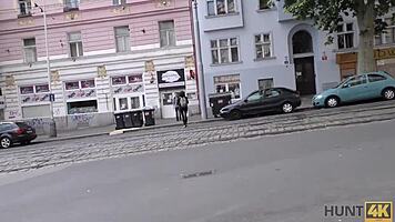 Hot tourist fingered and fucked hard for cash by stranger