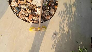 Big Titted Young Milf Sneaks Quick Cheating Fuck with Gardener in Heat