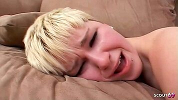 Curvy Blonde's Big Ass Devours Monster BBC Casting