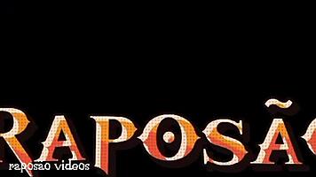 Milf and brunette double deepthroat monster cock choking in bedroom moaning