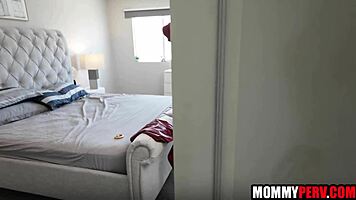 lingerie milf delivers hardcore blowjob and fuck to young stud