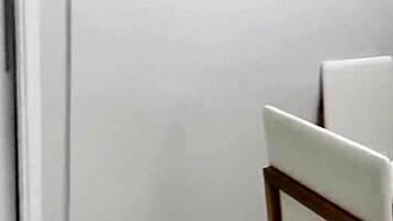 slid right into her tight ass while girlfriend cooked in sheer lingerie