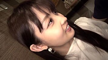 Japanese college babe's first love hotel makeout session
