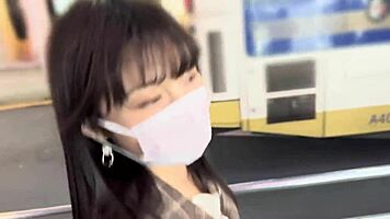 Japanese college babe's first love hotel makeout session