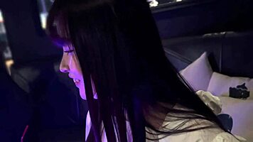 Japanese college babe's first love hotel makeout session