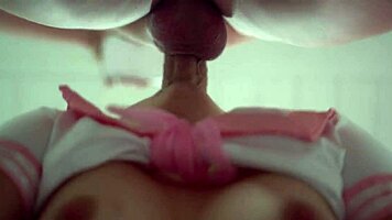 petite slut sucks massive cock deep while parents away see-through tease