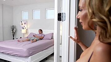 Richelle Ryan catches jerking and craves that huge young cock now