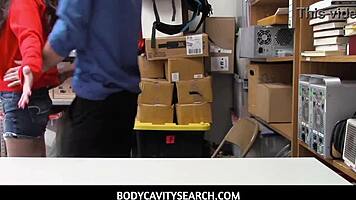 officer searches thief jericha jem's body deeply during intense arrest