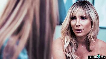 cowardly dude offers up hot reluctant blonde teen tasha reign to furious boss for licking and fingering