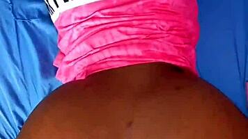 Hot latina teen masturbates then bends for big black cock creampie in hotel