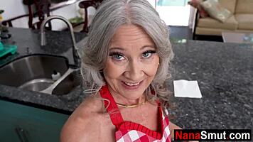 skinny horny granny corners young guy begging for hardcore fucking session