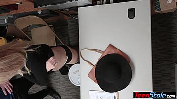 Busty mature babe and young brunette thief get fucked hard by intruder in ffm threesome