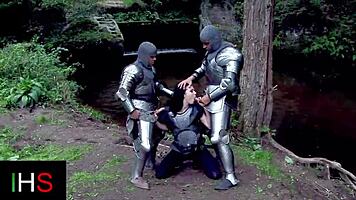 Slut Double Fucked In Woods Ass Pussy