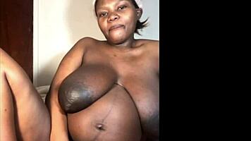 Huge Black Boobs Tease While Pregnant