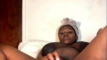 Huge Black Boobs Tease While Pregnant