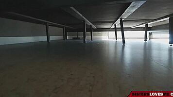 dude, your pervy bro catches petite cutie at computer for titty fuck