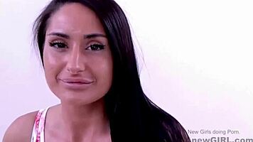 gorgeous brunette babe surrenders pussy at steamy modeling audition