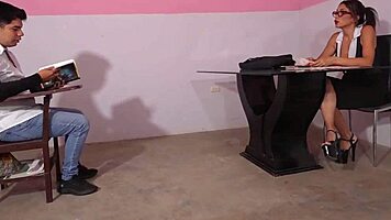 teacher, trade my grade for deepthroat cowgirl on your big tits? 😏