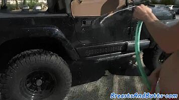 Busty Babe Rides Cowgirl Before Outdoor Facial Cumshot!