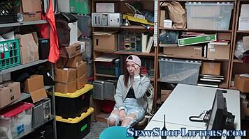 Horny thief caught stroking cop's throbbing dick intensely