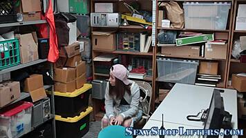 Horny thief caught stroking cop's throbbing dick intensely