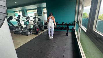 Picking Up Gym Girl with Huge Ass and Big Boobs for Oiled Creampie Cowgirl Ride