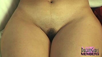 jazmine bares her hairy latina natural body on sofa solo