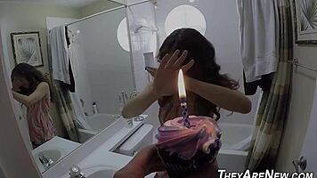 my face drips with jizz on this big cock birthday blast