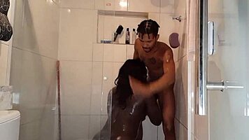 fernanda chocolatte bares her wet ebony pussy for baiano's raw creampie pounding 😈