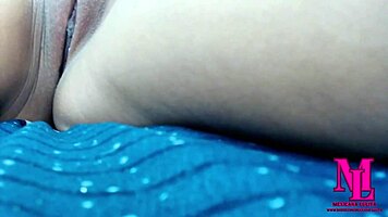 tied up latina teen's wet pussy gets fingered hard after catching her watching porn