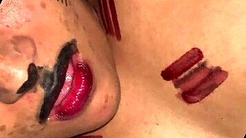 halloween party couple sneaks to room for rough choking deepthroat doggystyle pounding