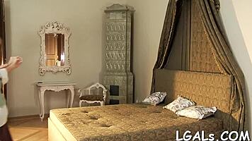 horny whore fists wet naked girlfriend's pussy deep