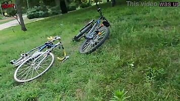 hey babe, wanna watch us lick wet pussies outdoors?