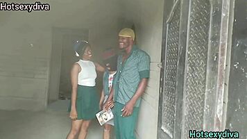 naughty schoolboy pounds two horny college girls in steamy threesome