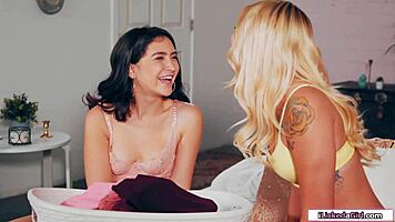 A Teen Facesits Her Roommate in Dorm Heat