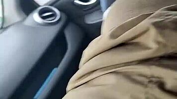 thick german babe slurps cock in public car swallows every drop