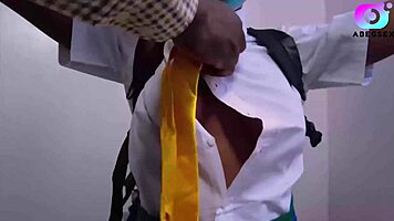 Heart pounding as horny babe pays teachers with her wet pussy craving their cocks desperately