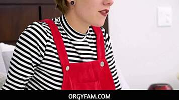 dakota burns calms stress with intense group orgy action