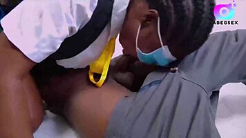 Heart pounding as horny babe pays teachers with her wet pussy craving their cocks desperately