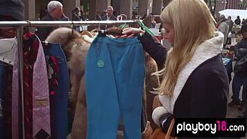 Karina Marie strips outdoors revealing her perfect natural tits and body