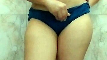 Big boobs girlfriend teases with fingering and dirty talk in bathroom hd homemade.