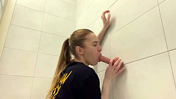Beauty locks shower door for all-day solo fingering frenzy