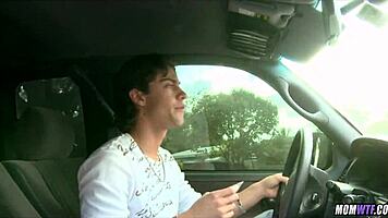 gorgeous blonde milf hairdresser teases her curves