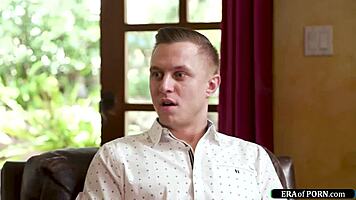 big tits milf grabs young stud for intense titfuck action